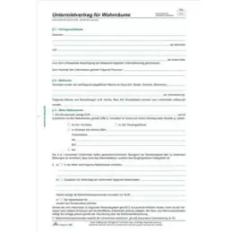 Mietvertrag Untermieter RNK 520 A4, 4 Seiten, Pack 50 Stk
