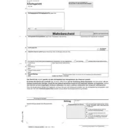 Mahnbescheid RNK 703 A4 7fach selbstdurchschreibend Arbeitsgericht