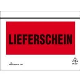 Begleitpapiertaschen RNK 2200 C6, Aufdruck: Lieferschein, selbstklebend, Pack 100 Stk