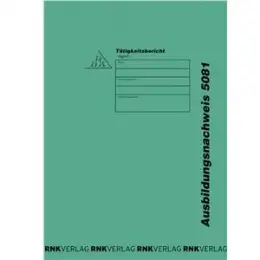 Ausbildungsnachweis RNK 5081 leer 23x31cm, Tätigkeitsbericht, Schnellhefter für Berichtsblock, grüner Spezialkarton
