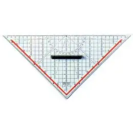 Zeichendreieck Rumold 1058 32,5cm mit Griff transparent mit Tuschenoppen