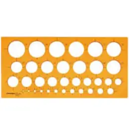 Kreisschablone Rumold 2810 1-35mm Tuschekante Kunststoff orange/transparent