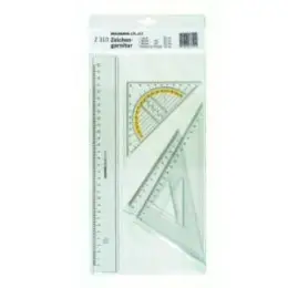 Zeichengarnitur Rumold Z310 Kunststoff rauchgrau 1 Lineal/2 Winkel/1 Geometriedreieck