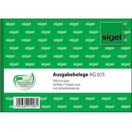 Ausgabebeleg Sigel AG615 A6-quer rosa 50 Blatt