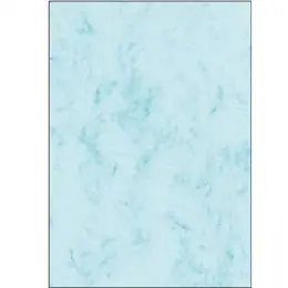 Marmor-Papier Sigel DP551 A4, 200g, Marmor, blau-pastell, Inkjet Laser Kopierer, Pack 50 Blatt
