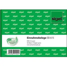 Einnahmebeleg Sigel EB615 A6-quer 50 Blatt grün