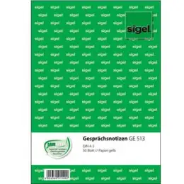 Gesprächsnotiz Sigel GE513 A5 50 Blatt gelb