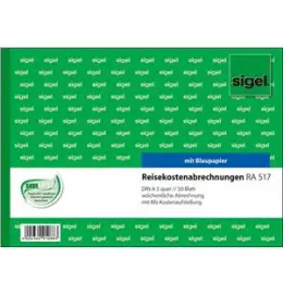Reisekostenabrechnung Sigel RA517 A5, 50 Blatt, Woche, Pack 5 Stk