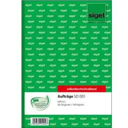 Auftragsblock Sigel SD001 A5 2 x 40 Blatt selbstdurchschreibend