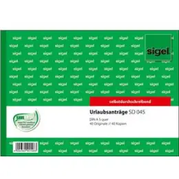 Urlaubsantrag Sigel SD045 A5-quer 2 x 40 Blatt selbstdurchschreibend