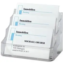 Visitenkarten-Aufsteller Sigel VA130 glasklar 3-Fächer