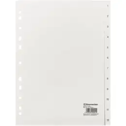 Zahlen-Register Soennecken 121058801 2116 A4, Zahlen 1-12, Kunststoff (PP), weiß