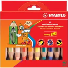 Multitalent-Stift Stabilo 880/10 woody 3in1 10er-Etui, Pack 5 Stk
