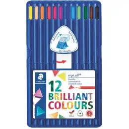 Farbstift Staedtler 157SB12 157 SB12 ergosoft 12er-Etui, farbig-sortiert, Dreikantform, Pack 10 Stk