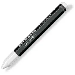 Universalkreide Staedtler 236-0 Lumocolor permanent omnigraph wischfest, wasserfest, weiß, Pack 12 Stk