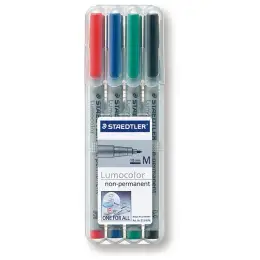 Universalstift Staedtler 315WP4 315 WP4 Lumocolor non-permanent M 4er-Etui, Schreibfarben: je 1x schwarz, rot, blau, grün