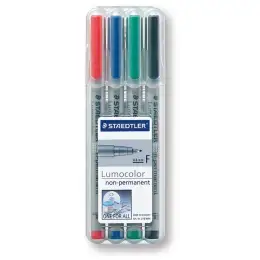 Universalstift Staedtler 316WP4 316 WP4 Lumocolor non-permanent F 4er-Etui, Schreibfarben: je 1x schwarz, rot, blau, grün