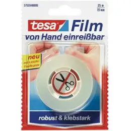 Klebefilm Tesa 57520-00000-00 tesafilm 19mm x 25m transparent von Hand einreißbar