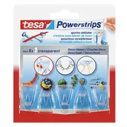 Selbstklebender Deko-Haken Tesa 58900-00013-03 Powerstrips transparent, Pack 5 Stk