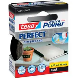 Gewebeband Tesa 56341-00027-03 extra Power Perfekt 19 mm x 2,75 m, schwarz