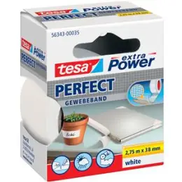 Gewebeband Tesa 56343-00035-03 extra Power Perfekt 38 mm x 2,75 m, weiß