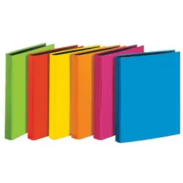 Ringbuch Veloflex 1143300 Velocolor A4, 4 Ringe Ø 25 mm, Pappe glanzkaschiert, D-Ring-Mechanik, farblich sortiert, gelb, hellrot, orange, hellgrün, hellblau, pink