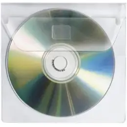 CD / DVD-Selbstklebehülle Veloflex 2259000 für 1 CD/DVD, Kunststoff, transparent, mit Laschenverschluss, Pack 10 Stk