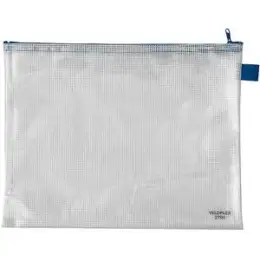 Reißverschlusstasche Veloflex 2704000 A4 355x270mm Kunststoff (PVC) 350my transparent / Verschluss blau