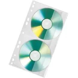 CD / DVD-Hülle zum Abheften Veloflex 4356000 für 2 CD/DVD, transparent, mit Laschenverschluss, Pack 10 x 10 Stk