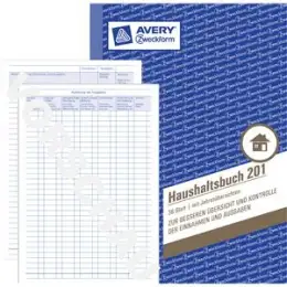 Haushaltsbuch Avery Zweckform 201 A5 36 Blatt, Pack 10 Stk
