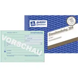 Einnahmebeleg Avery Zweckform 304 A6-quer 50 Blatt grün