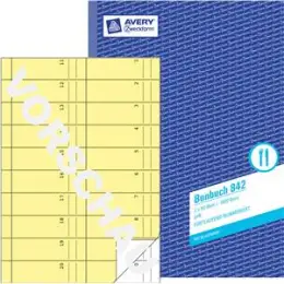 Bonbuch Avery Zweckform 842 A4, 1000Bons, mit Blaupapier, gelb
