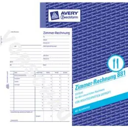 Zimmerrechnung Avery Zweckform 881 A5 50 Blatt mit Blaupapier