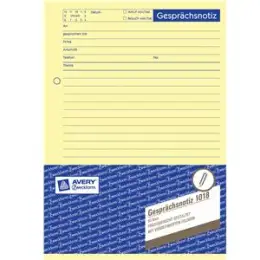 Gesprächsnotiz Avery Zweckform 1018 A5 50 Blatt gelb