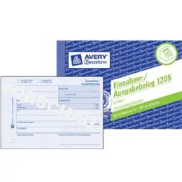 Einnahme- / Ausgabebeleg Avery Zweckform 1205 A6-quer 50 Blatt Recycling mit 1 Blatt Blaupapier