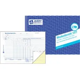 Wochenbericht Avery Zweckform 1311 A5-quer 2 x 50 Blatt mit Blaupapier