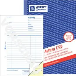 Auftrag Avery Zweckform 1725 A5, 2 x 40 Blatt, selbstdurchschreibend