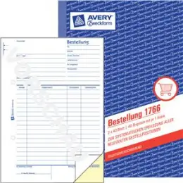 Bestellung Avery Zweckform 1766 A5 2 x 40 Blatt selbstdurchschreibend