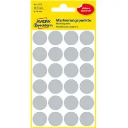 Markierungspunkte Avery Zweckform 3171 Ø 18mm rund, selbstklebend, grau, Pack 96 Stk/4 Blatt