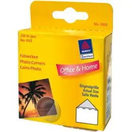 Fotoecke Avery Zweckform 3525 transparent selbstklebend, Spender 250 Stk