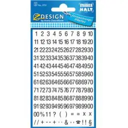 Selbstklebende Zahlen Avery Zweckform 3721 10mm schwarz/weiß, Pack 10 x 252 Stk