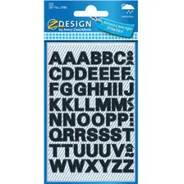 Selbstklebende Buchstaben Avery Zweckform 3780 9,5mm Buchstaben A-Z, Univers Medium, Folie, schwarz wetterfest, Pack 10 x 130 Stk/2 Blatt