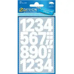 Selbstklebende Zahlen Avery Zweckform 3787 23mm weiß wetterfest, Pack 10 x 2 Bogen