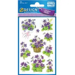 Schmuck-Etiketten Avery Zweckform 4317 Z-Design "Veilchen", selbstklebend, konturgestanzt, Pack 10 x 27 Stk/3 Blatt