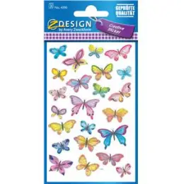 Schmuck-Etiketten Avery Zweckform 4390 Z-Design "Schmetterlinge", selbstklebend, konturgestanzt, Pack 69 Stk/3 Blatt