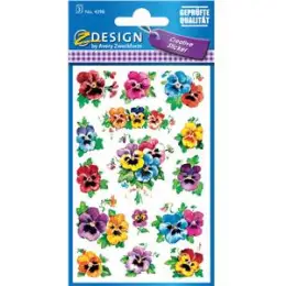 Schmuck-Etiketten Avery Zweckform 4398 Z-Design "Stiefmütterchen", selbstklebend, konturgestanzt, Pack 10 x 45 Stk/3 Blatt