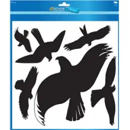 Warnvögel-Etiketten Avery Zweckform 4485 Z-Design Folie, schwarz, selbstklebend, wiederablösbar, wetterfest, konturgestanzt, Pack 1 Blatt