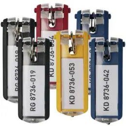 Schlüsselanhänger Durable 1957-00 195700 Key Clip 70 x 25 mm, Kunststoff, farbig sortiert, Pack 6 Stk