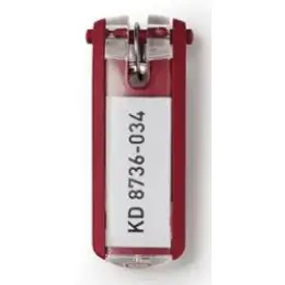 Schlüsselanhänger Durable 1957-03 195703 Key Clip 70 x 25 mm, Kunststoff, rot, Pack 6 Stk