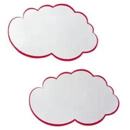 Moderationskarten Franken UMZWG UMZ WG Wolke 37x62cm weiß mit rotem Rand, Pack 20 Stk